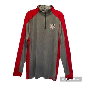 Pennant Bulldogs Long Sleeve Shirt Men’s XL 3/4 Zip Gray and Red NWT